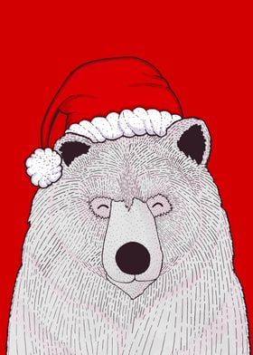 Santa red bear