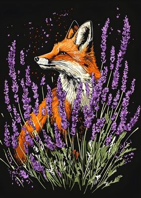 Fox in Lavender Field