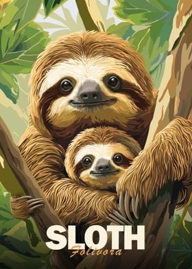 Sloth Mom and Baby