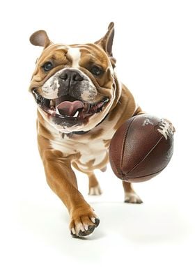 Bulldog with Football