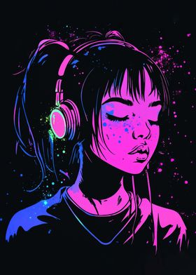 Neon Girl Headphones