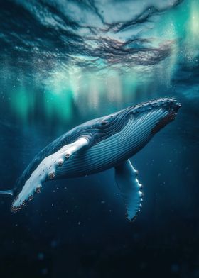 Humpback Whale Aurora Borealis