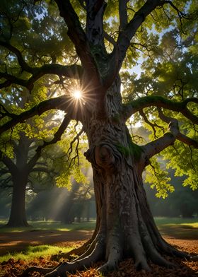 Sunlight Through Tree