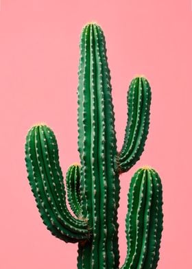 Cactus on Pink Background