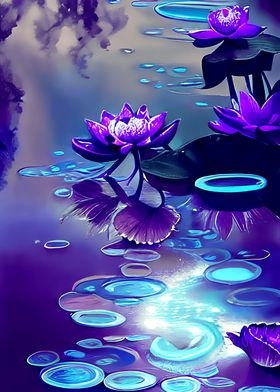 Purple Water Lilies