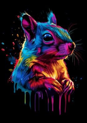 Colorful Squirrel Art