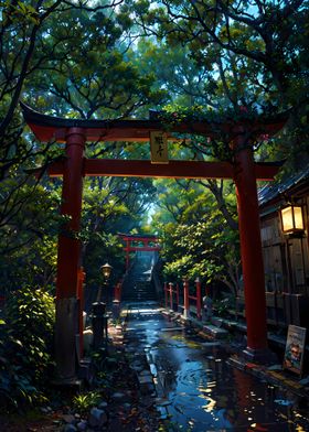 Japanese Torii Pathway