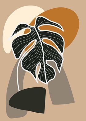 Abstract Monstera Leaf Art