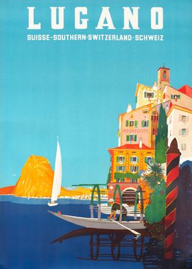 Lugano Travel Poster