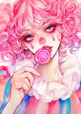 Creepy Sad Clown Girl