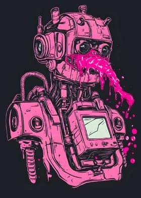 Pink Robot Vomiting