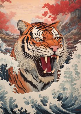 Tiger in Waves