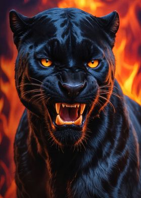 Wild black panther