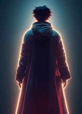 Anime Character in a Long Coat