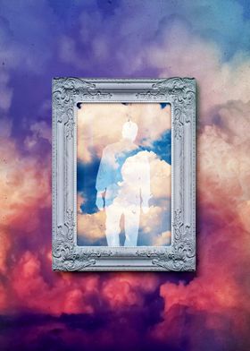 Lost in Reflection: A Surreal Journey Through a Mirror in the Sky