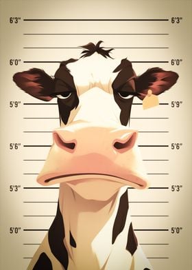 Udderly Guilty - A Cow's Mugshot