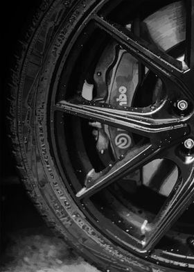 Black Car Wheel Close-up