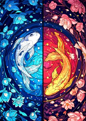 Yin Yang Koi Fish