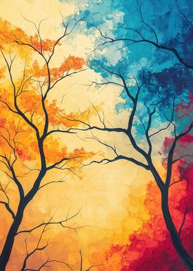 Autumn Tree Silhouette