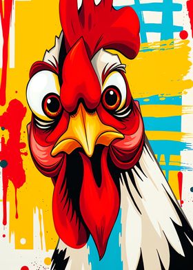 Funny Rooster Illustration