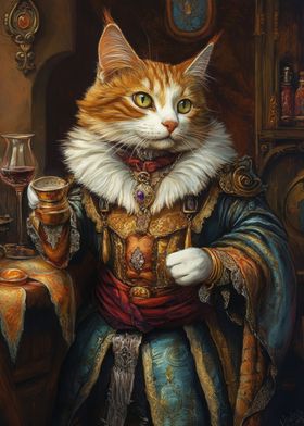 Cat in Regal Attire