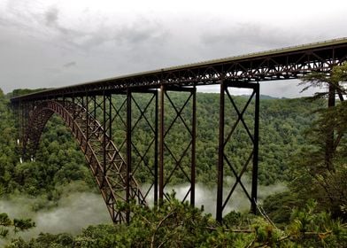 New River Gorge Bridge, Whispers of Autumn Mist