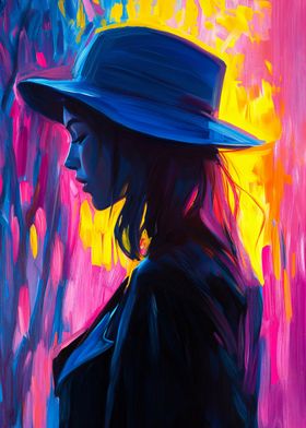 Woman in Blue Hat