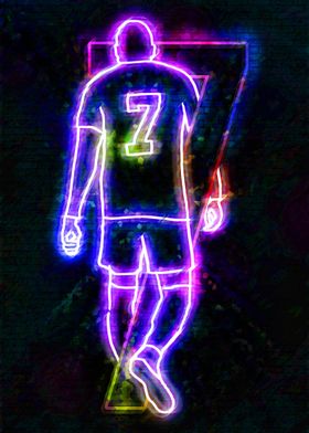 Neon Soccer Player 7