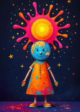 Earth Child with Sun