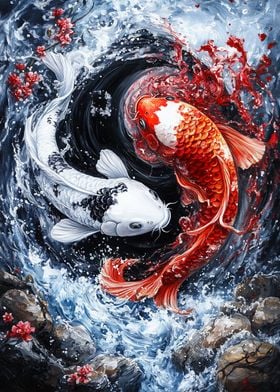 Yin Yang Koi Fish