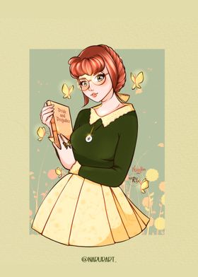 Anime Girl with Book