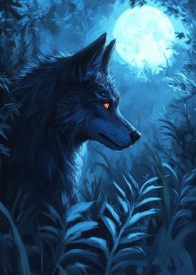 Wolf Under Moonlight