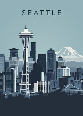 Seattle Skyline Illustration