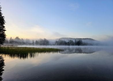 Misty Lake at Dawn