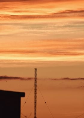 Sunset Sky with Tower