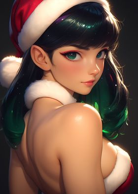 Anime Girl Christmas Portrait