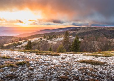 Mountain Sunset Landscape montagne de Lure