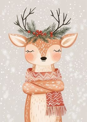 Cute Reindeer in Winter