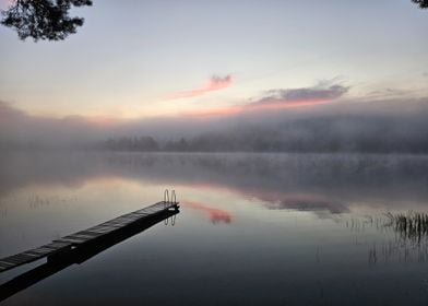 Misty Lake at Dawn