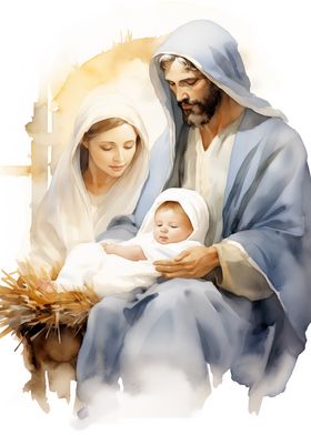 Holy Family Painting - Nativity Scene