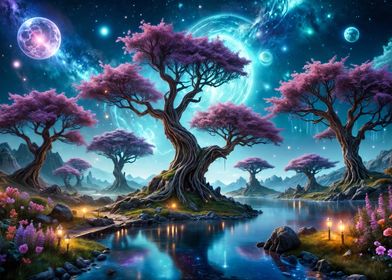 Fantasy Forest Night