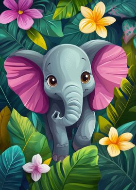 Cute Elephant in Jungle