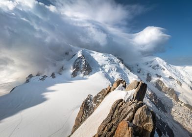 Snowy Mont Blanc Peak