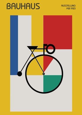 Bauhaus Bicycle Geometric Poster