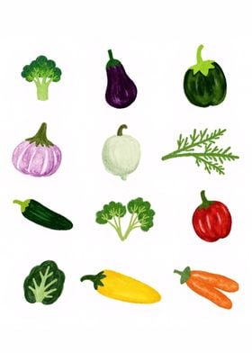 Watercolor Vegetable Illustration