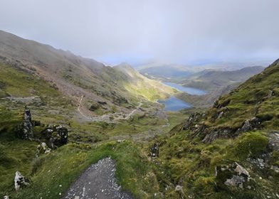 Mountaintop View with Lakes Mount snowdon wales