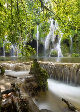 Waterfall in Lush Forest