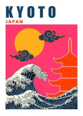 Kyoto Mid Century Modern Travel Poster