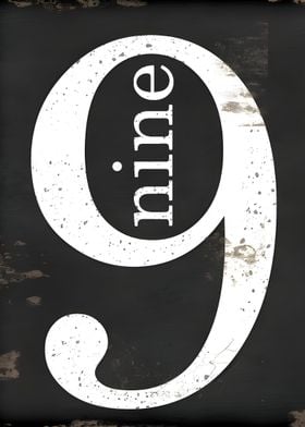 Nine - Vintage Sign