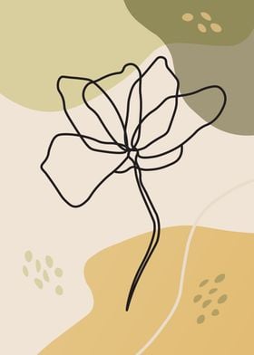 Abstract Flower Line Art